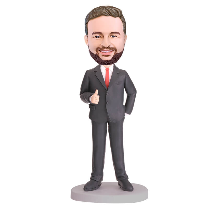 T-Shirt Man Bobblehead Keychain - Personalized Gift main image 0