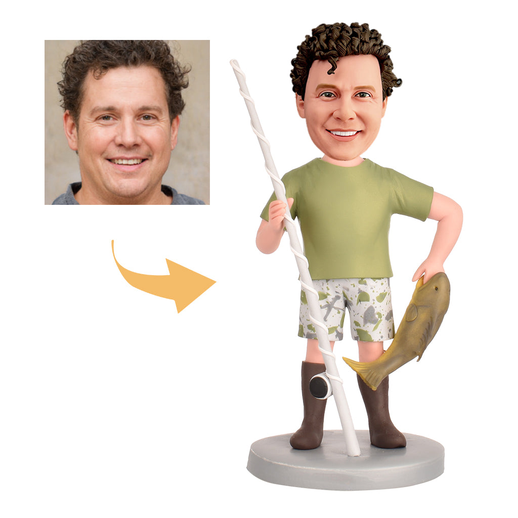 Man On Boat Fishing Bobblehead - Personalized Gift main image 1