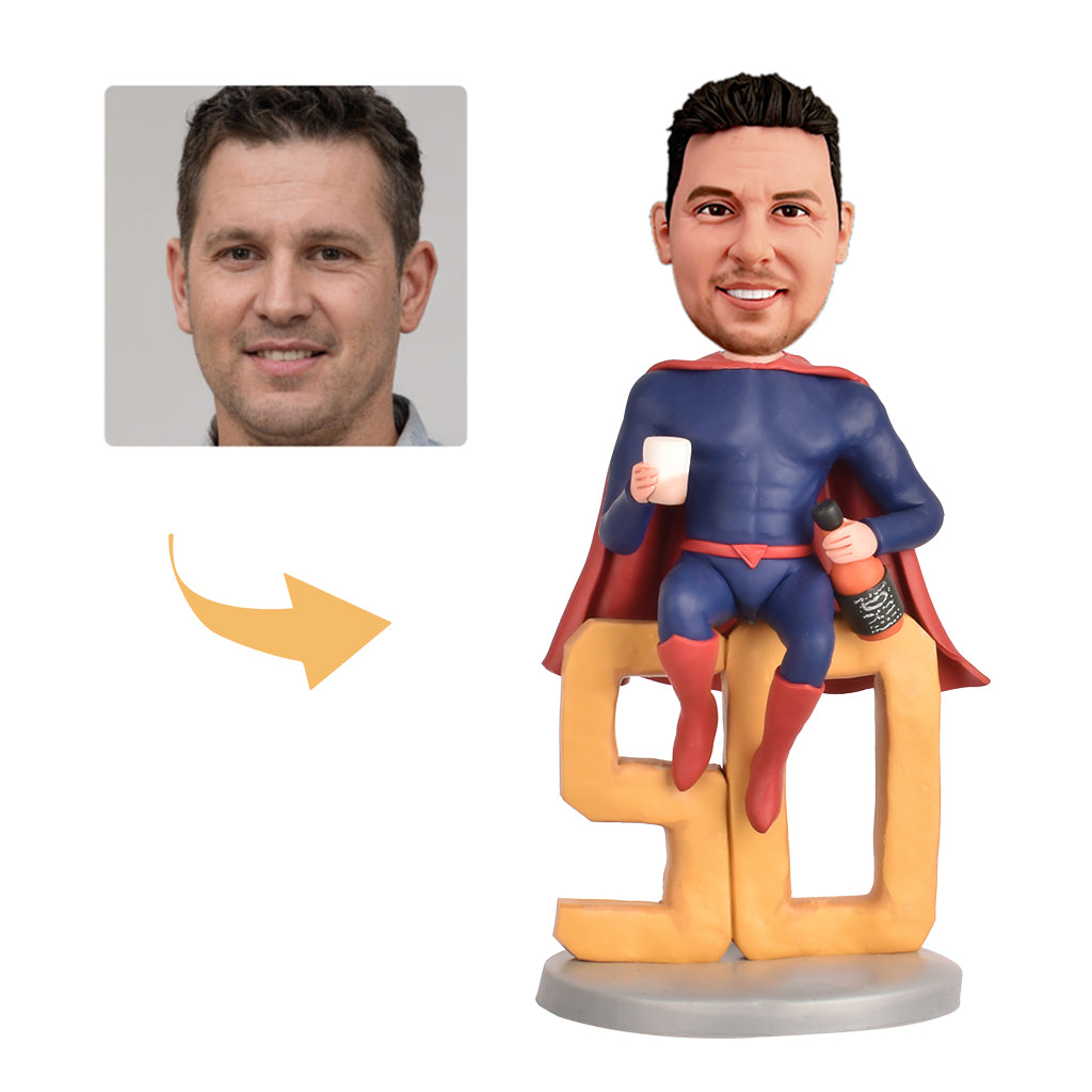 thumbnail image 2 of Super Dad Suit Men’s Custom Bobblehead Engraved With Text 2 of 10