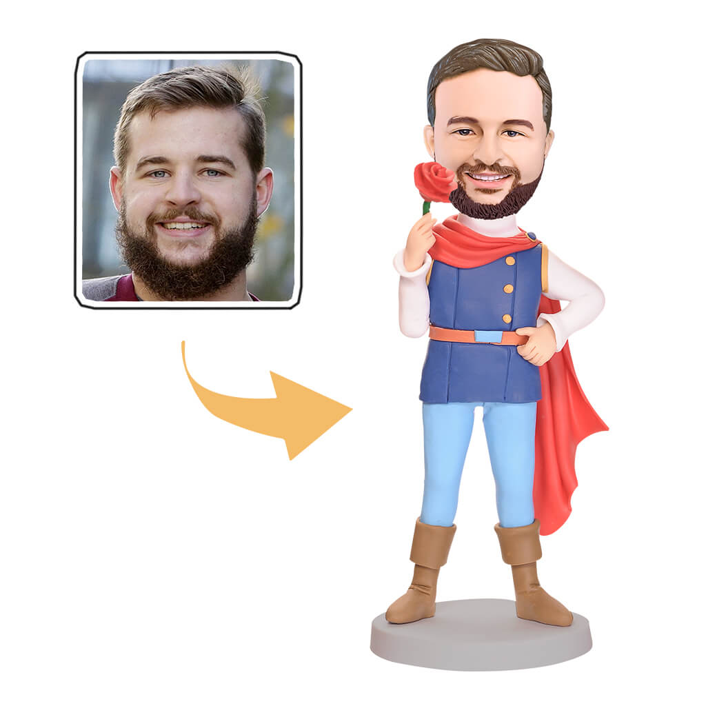 Prince Holding a Rose Custom Bobblehead statuegift