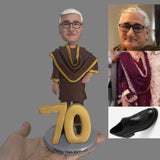 70th Birthday Gift for Woman - Personalized Custom Bobbleheads - The Popular Heroine