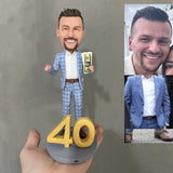 40th Birthday Gift for Men - Custom Bobblehead - The man with the Money