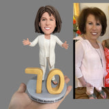 70th Birthday Gift for Mom Custom Bobbleheads - Great Mom
