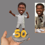 50th Birthday Gifts for Men - Custom Bobblehead -A Man Giving Two Thumbs Up