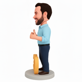 30-Year-Old Man with Thumbs Up – Custom Bobblehead for 30th Birthday