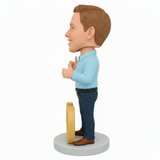 Custom 40th Birthday Bobblehead – Personalized Male Figurine with Thumbs Up Pose