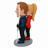 Couple Skiers Custom Bobblehead– Outfit Can Be Customized