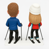 Custom Couple Skiers Bobblehead – Customizable Outfit