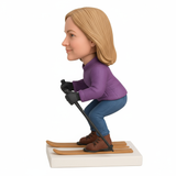 Female Skier  Custom Bobblehead – Outfit Can Be Customized