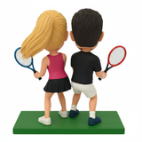 Custom Tennis Player Couples Bobbleheads – Uniform Can Be Customized
