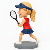 Custom Female Tennis Player Bobbleheads– – Uniform Can Be Customized