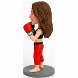 Female Boxer Custom Bobbleheads - Boxing Trunks Can Be Customized
