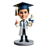 Medical School Graduate Holding Diploma Custom Bobbleheads