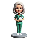 Female Nurse Holding Folder Custom Bobbleheads