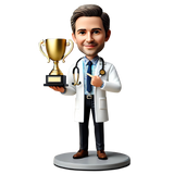 The Retired Doctor Holds the Trophy Custom Bobblehead