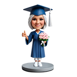 Nurse Graduate Holding Flowers Custom Bobbleheads