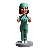 Female Doctor Thumbs up Custom Bobbleheads