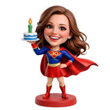 Custom 30th Birthday Superhero Bobblehead for Her – Customizable Any Outfit & Pose