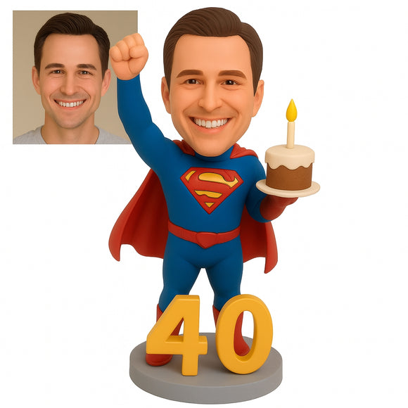40th Gifts for Men- Custom Superhero Bobbleheads
