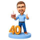 40th Birthday Gift for Men - Custom Bobblehead -– Outfit Can Be Customized