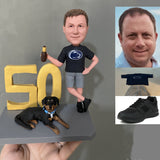 50th Birthday Presents for Dad - Custom Bobblehead - Dad in the Suit