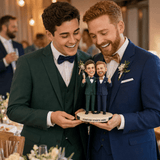Custom Wedding Gift for Gay Men – Dancing Couple Bobbleheads | Customize Any Outfit & Pose