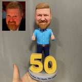 50th Birthday Gifts for Men - Custom Bobbleheads-– Double Thumbs Up Pose