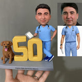 50th Birthday Gifts for Him - Custom Bobbleheads  – Cheers to 50 Years