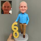 50th Birthday Gifts for Men - Custom Bobbleheads-– Double Thumbs Up Pose