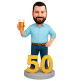 50th Birthday Gifts for Men - Custom Bobbleheads – Cheers to 50 Years