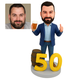 Custom 50th Birthday Bobblehead  – Cheers to 50 Years
