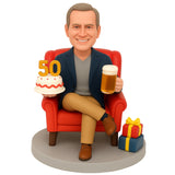 50th Birthday Gifts for Him - Custom Bobbleheads  – Cheers to 50 Years