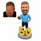  50th Birthday Gifts for Men - Personalized Custom  50th Men Bobbleheads