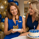 Custom 55th Birthday Superhero Bobblehead for Her – Customizable Any Outfit & Pose