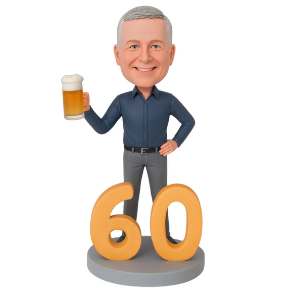 Custom Bobbleheads - Cheers to the 60th Birthday