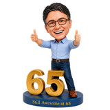 Custom 65th Birthday Bobblehead for Men Giving Two Thumbs Up –—— Customize Any Outfit & Pose