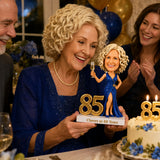 Cheers to 85 –- Custom 85th Birthday Bobblehead for Her – Customizable Any Outfit & Pose