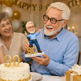 Custom 90th Birthday Bobblehead for Men Giving Two Thumbs Up –— Optional Outfit & Pose Customization