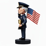 Retired Military Officer Holding Trophy