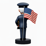 Retired Military Officer Holding Trophy