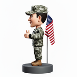 Army soldier Showing Thumbs up With Hands Custom Bobbleheads