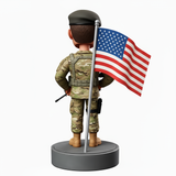 Army Soldier Holding Gun Custom Bobblehead