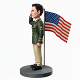 Army officer saluting Custom Bobbleheads
