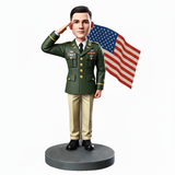 Army officer saluting Custom Bobbleheads