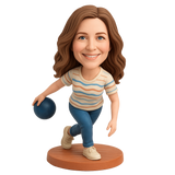 Custom Female Bowlers Bobblehead with Custom Outfit
