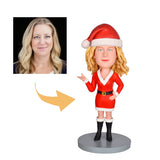 Lady In Sexy Christmas Style Short Dress Custom Bobblehead