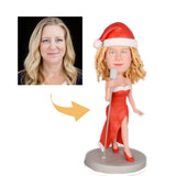 Lady In Sexy Christmas Style  Dress Custom Bobblehead