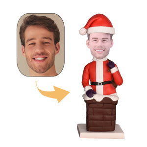 Christmas Gift  Santa Claus In The chimney Custom Bobblehead