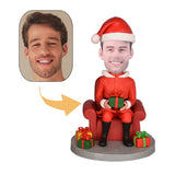 Christmas Gift  Santa Sitting On Sand Custom Bobblehead