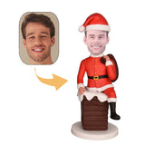 Santa Claus In The Chimney Custom Bobblehead